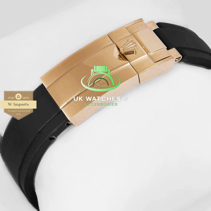 LATEST COLLECTION CHRONOGRAPH 40 YELLOW GOLD CASE WITH BLACK DIAL & RUBBER STRAP WATCH (RO LEX)