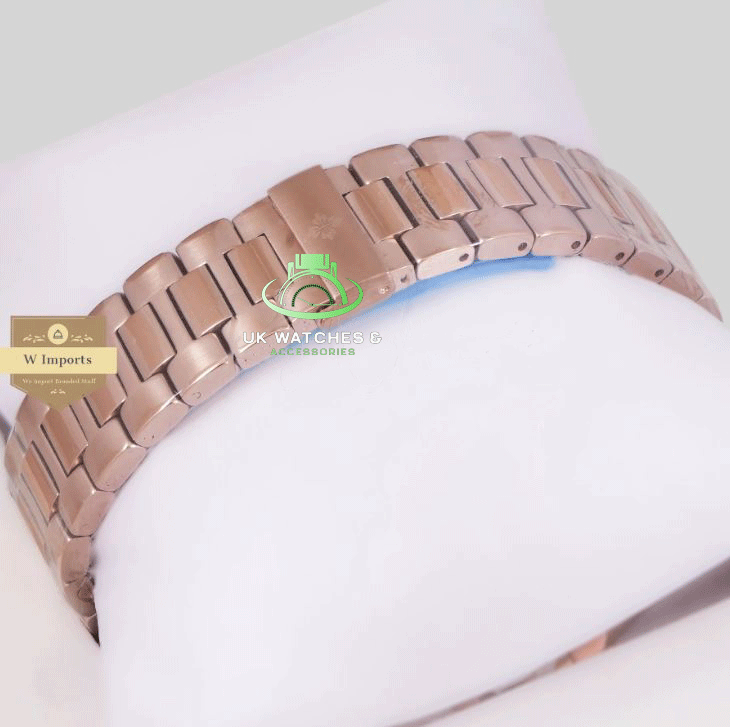 LATEST COLLECTION MOON PHASE CHRONOGRAPH ROSE GOLD CASE WITH BLUE DIAL AUTOMATIC WATCH (PATEK PHILIPPE)