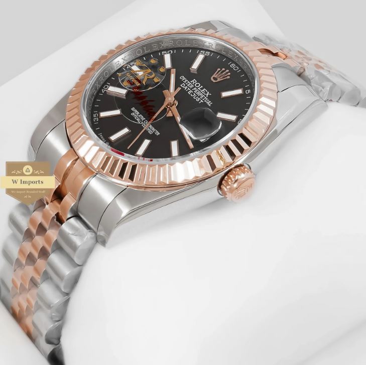 LATEST COLLECTION 36 TWO TONE ROSE GOLD WITH BLACK DIAL AUTOMATIC WATCH (RO LEX)