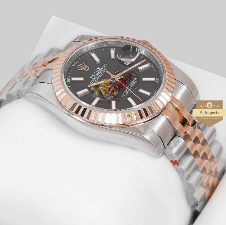LATEST COLLECTION 36 TWO TONE ROSE GOLD WITH BLACK DIAL AUTOMATIC WATCH (RO LEX)