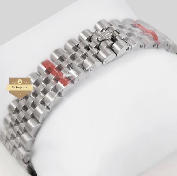 LATEST COLLECTION 41 SILVER WITH BLACK DIAL AND STONE BEZEL (RO LEX)