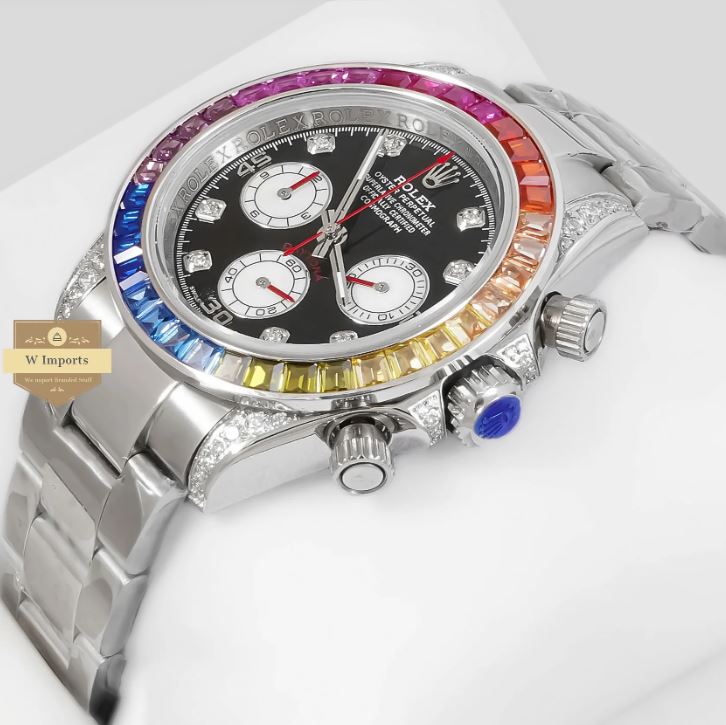LATEST COLLECTION CHRONOGRAPH 40 RAINBOW EDITION SILVER WITH BLACK DIAL (RO LEX)