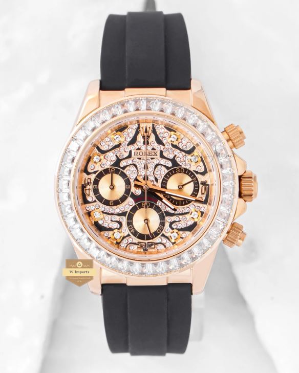 LATEST COLLECTION CHRONOGRAPH 40 YELLOW GOLD CASE WITH STONE BEZEL & DIAL WATCH (RO LEX)