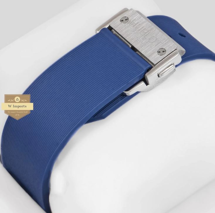 LATEST COLLECTION CHRONOGRAPH SILVER CASE WITH BLUE DIAL & PVC STRAP WATCH (HUB LOT)