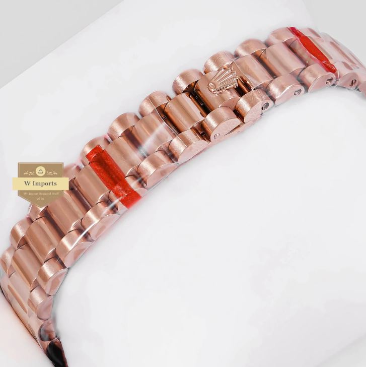 LATEST LADIES COLLECTION 31 ROSE GOLD WITH GREEN DIAL STONE BEZEL AUTOMATIC WATCH (RO LEX)