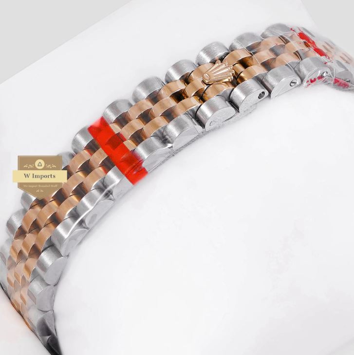 LATEST LADIES COLLECTION 31 TWO TONE YELLOW GOLD WITH BLACK DIAL STONE BEZEL AUTOMATIC WATCH (RO LEX)