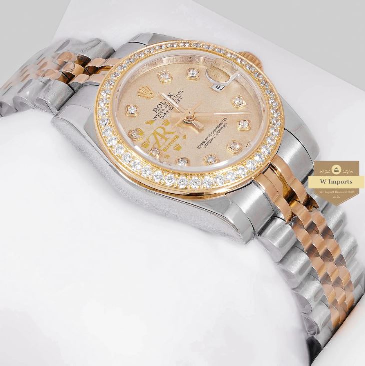LATEST LADIES COLLECTION 31 TWO TONE YELLOW GOLD WITH DIAL STONE BEZEL AUTOMATIC WATCH (RO LEX)