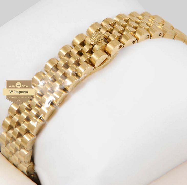 LATEST LADIES COLLECTION 31 YELLLOW GOLD WITH WHITE DIAL & STONE INDEX AUTOMATIC WATCH (ROLEX)