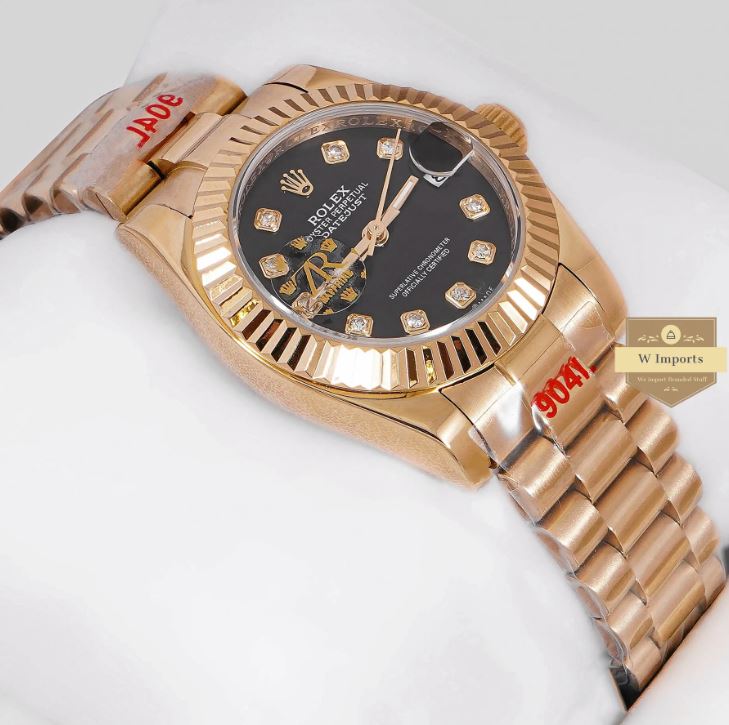 LATEST LADIES COLLECTION 31 YELLOW GOLD WITH BLACK DIAL AUTOMATIC WATCH (RO LEX)