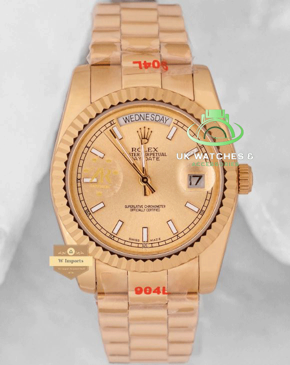 Latest Collection 36 All Yellow Gold With Dial Automatic Watch (RO LEX)