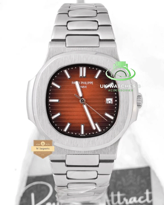 Latest Collection Silver With Brown Dial Automatic Watch (PATEK PHILIPPE)