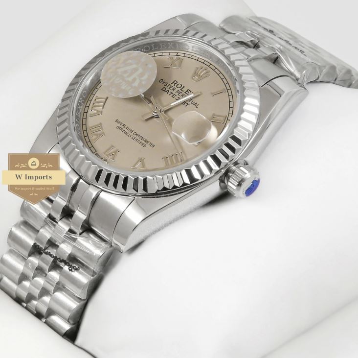 Latest Collection 36 All Silver With Dial Fluted Bezel & Roman Index Automatic Watch (RO LEX)