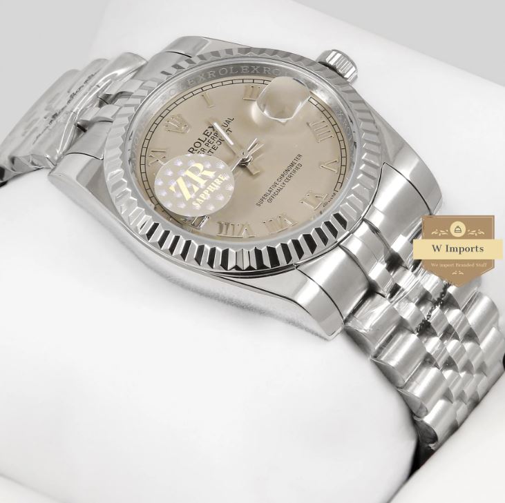 Latest Collection 36 All Silver With Dial Fluted Bezel & Roman Index Automatic Watch (RO LEX)