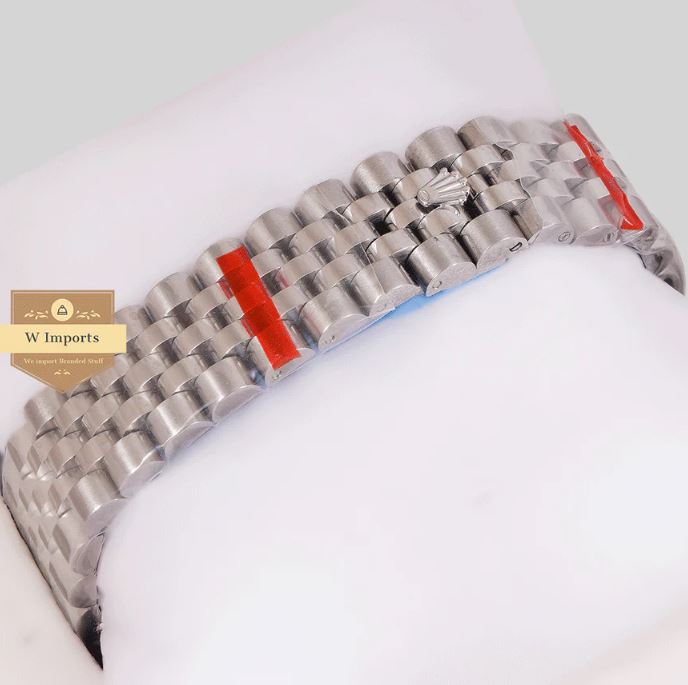 Latest Collection 36 Silver With Black Dial Stone Bezel & Index Automatic Watch (RO LEX)