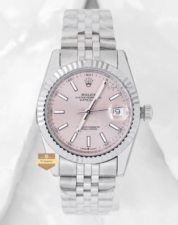 Latest Collection 36 Silver With Gray Dial Chain Watch (RO LEX)