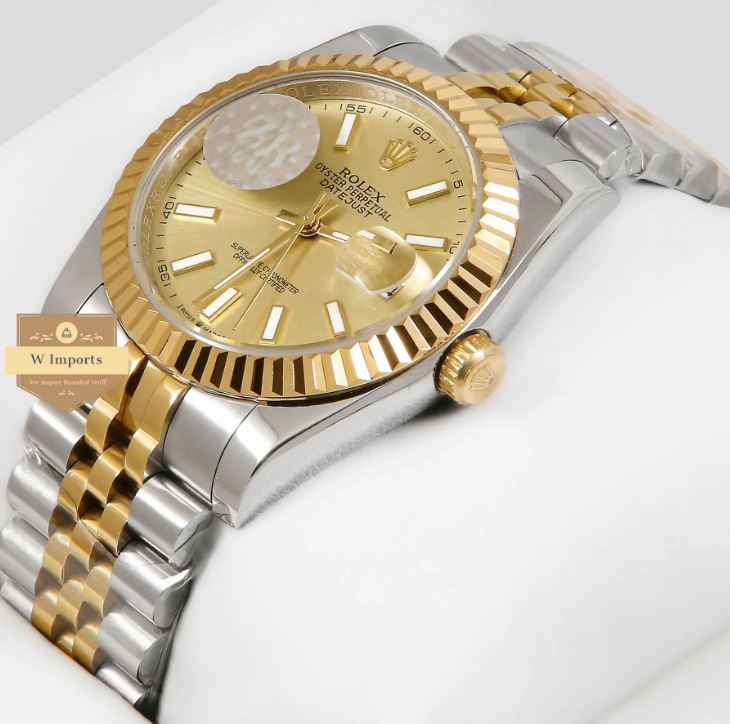 Latest Collection 36 Two Tone Yellow Gold With Dial Fluted Bezel Automatic Watch (RO LEX)