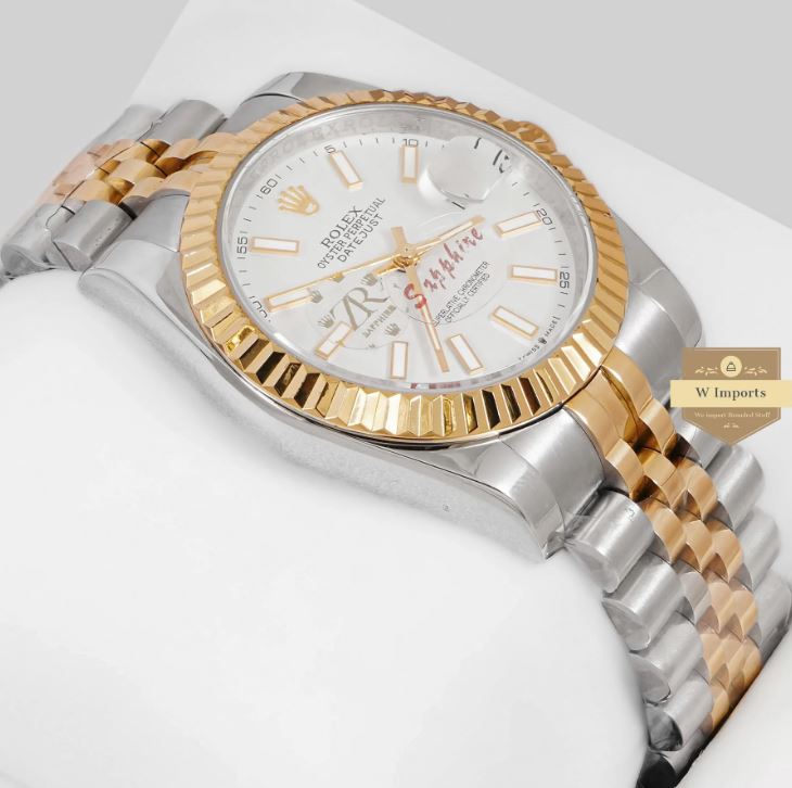 Latest Collection 36 Two Tone Yellow Gold With White Dial Fluted Bezel Automatic Watch (RO LEX)
