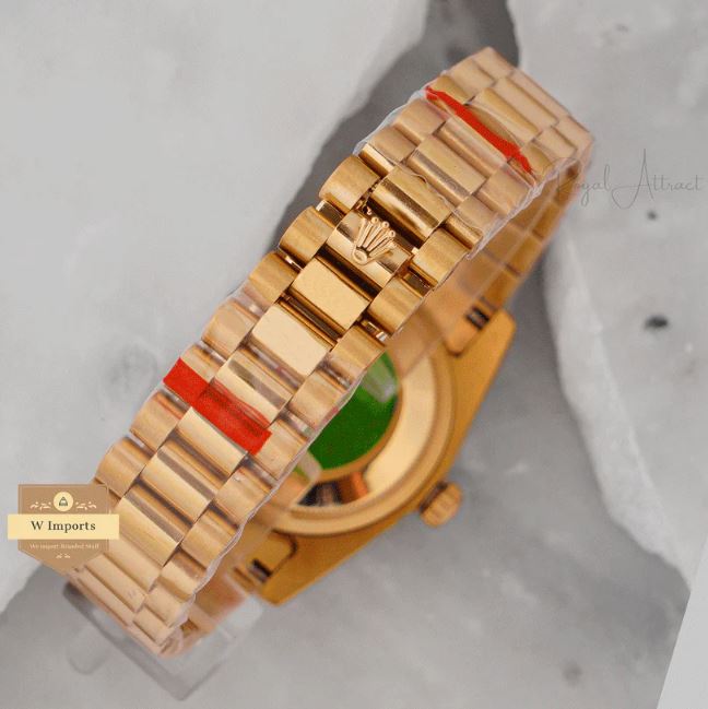 Latest Collection 36 All Yellow Gold With Dial Stone Figure & Automatic Watch (RO LEX)