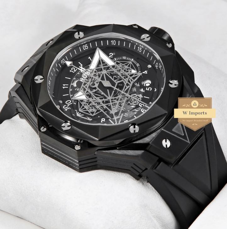 Latest Collection All Black With Black Rubber Strap Watch (HUB LOT)