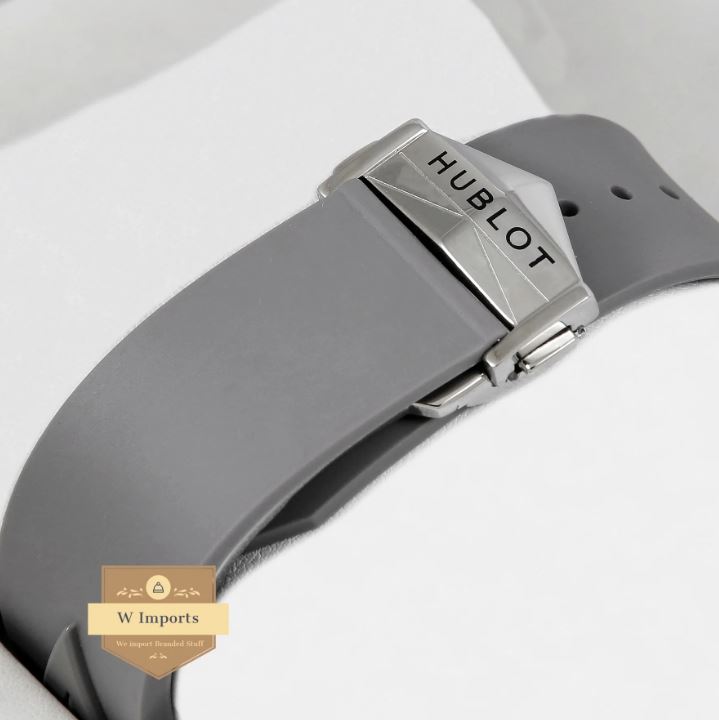 Latest Collection All Grey Chronograph Watch With Rubber Strap Watch (HUB LOT)