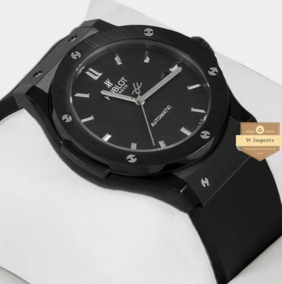 Latest Collection Black Case With Black Dial & PVC Strap Watch (HUB LOT)