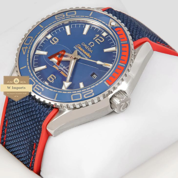 Latest Collection Silver Case With Blue Dial & Parachute Strap Watch (OME GA)