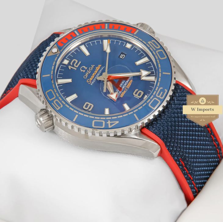 Latest Collection Silver Case With Blue Dial & Parachute Strap Watch (OME GA)