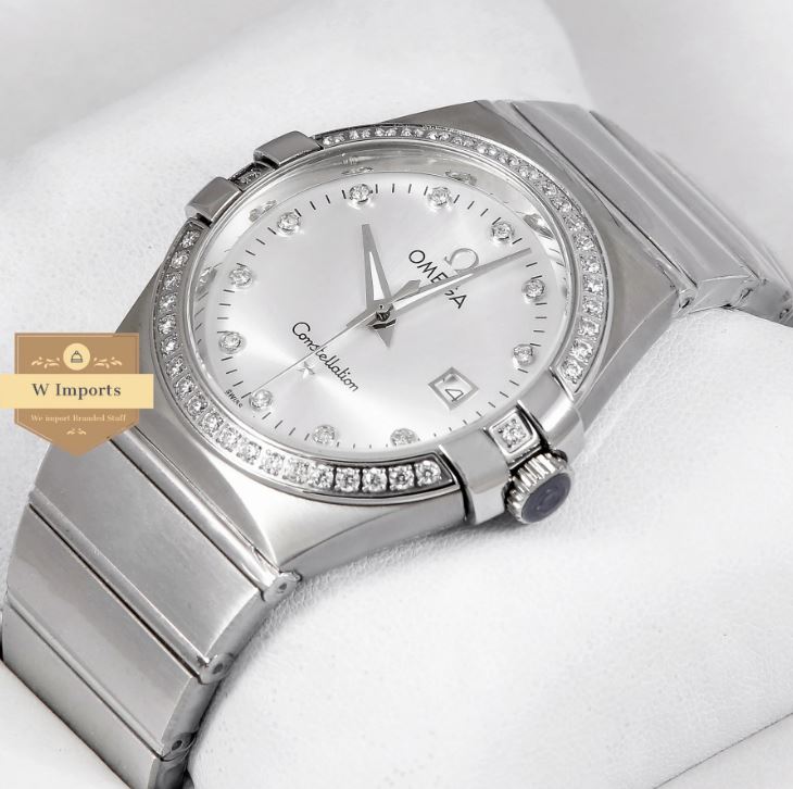 Latest Collection Silver Stainless Steel With Stone & Bezel Watch For Men Watch (OME GA)