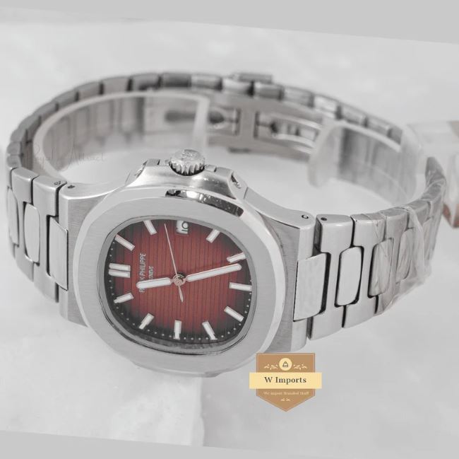 Latest Collection Silver With Brown Dial Automatic Watch (PATEK PHILIPPE)