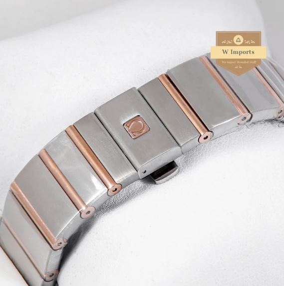Latest Collection Two Tone Rose Gold With White Dial Stone Figure & Bezel Watch (OME GA)