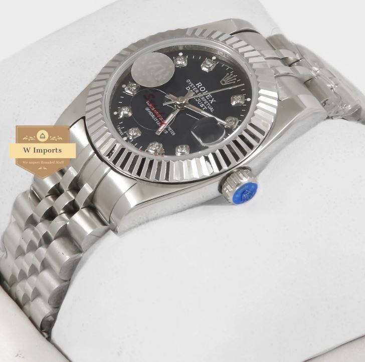 Latest Ladies Collection 31 Silver With Black Dial Automatic Watch (RO LEX)