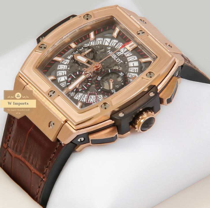 Latest Spirit of Collection Chronograph Rose Gold With Brown Leather Strap Watch (HUB LOT)